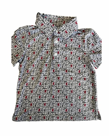 Boys MS Camo Performance Polo, Bulldog