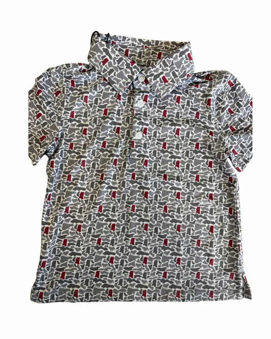Boys MS Camo Performance Polo, Bulldog
