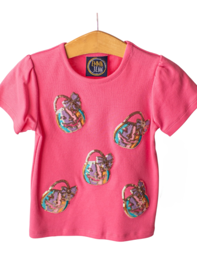 Jack-O-Lantern Sparkle Tshirt, Hot Pink