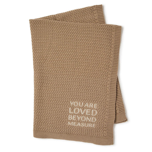 You Are Loved Embroidered Knit Blanket (2 colors)