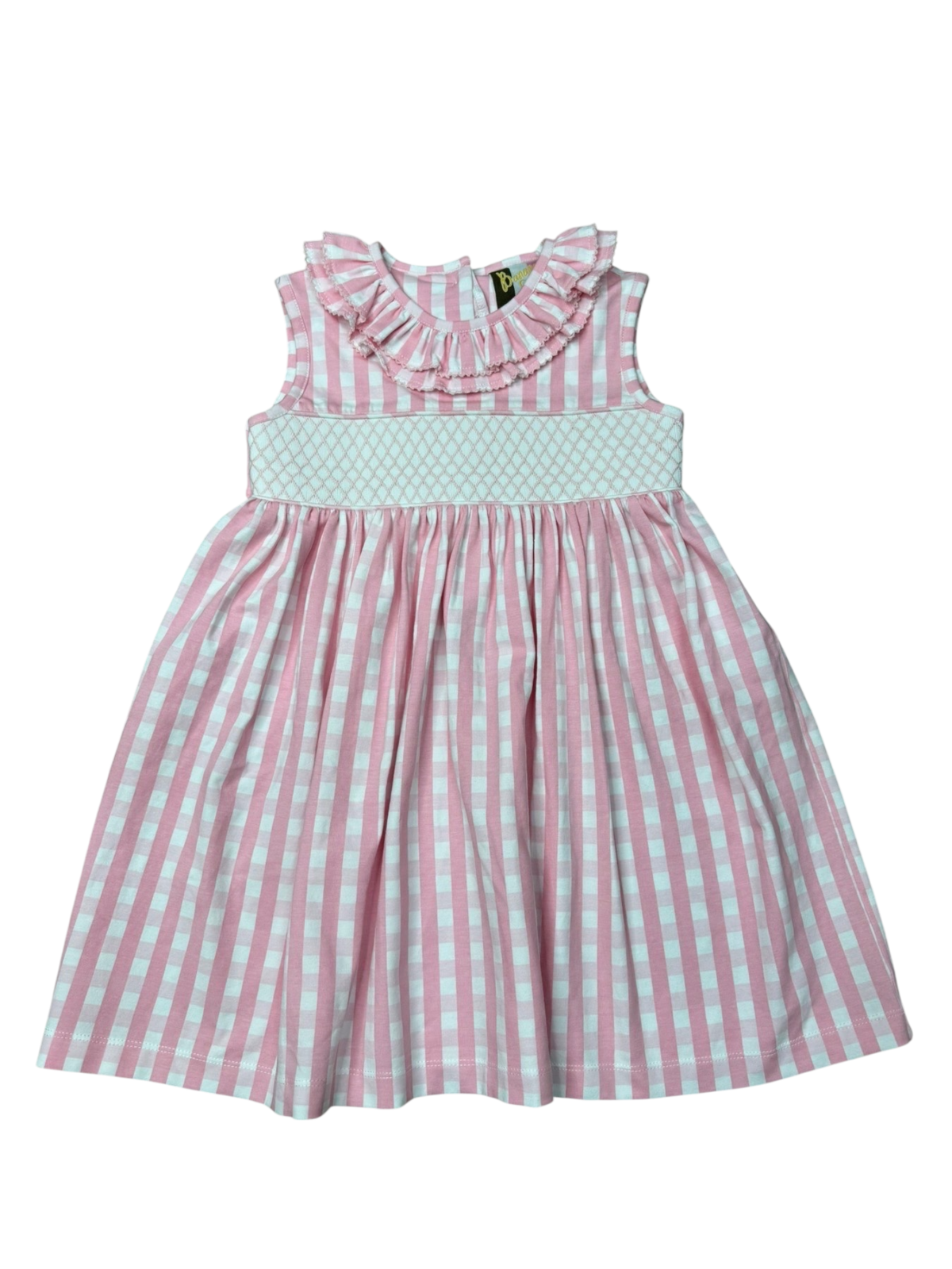 Pink Gingham Dress w/Pearls