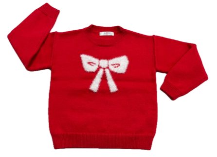 Cindy Bow Red Sweater