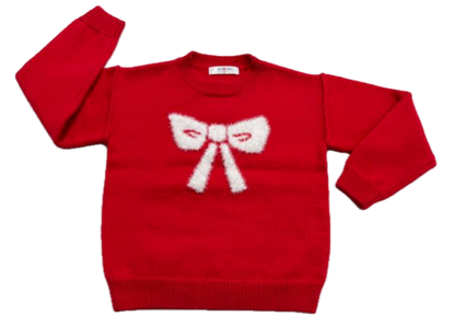 Cindy Bow Red Sweater