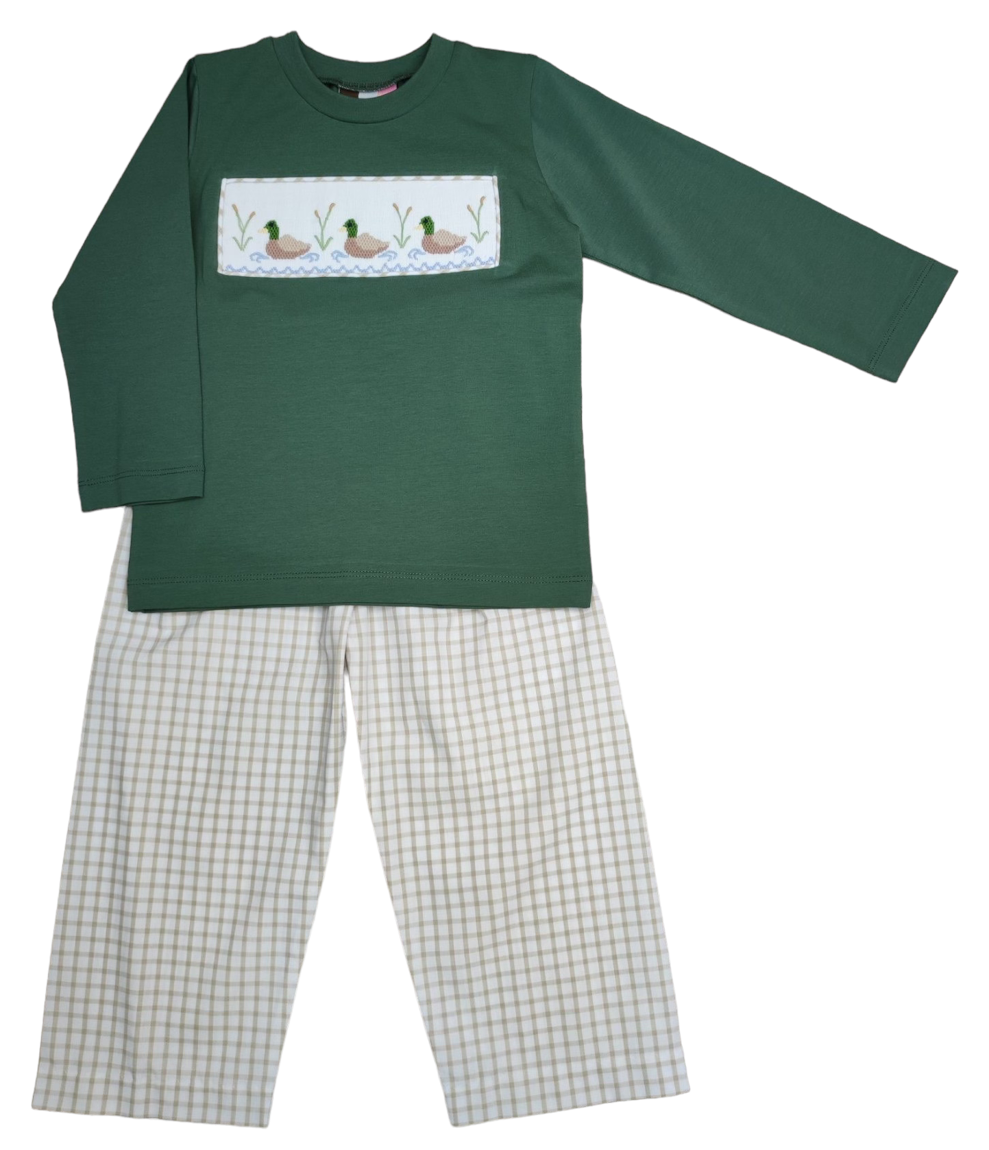 Mallard Duck Smocked Boys Pant Set