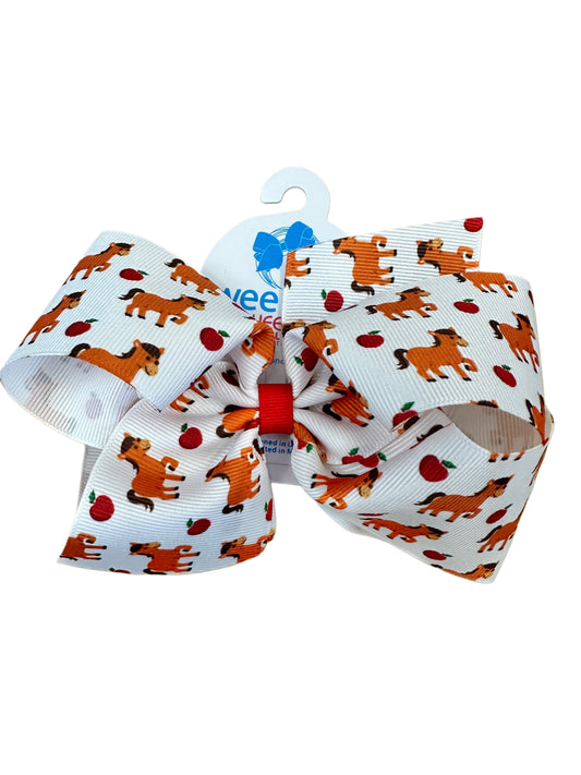 Horses & Apples Printed Bow , King