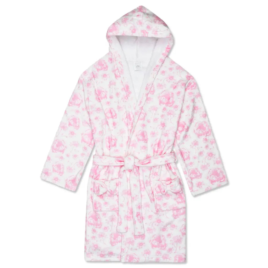 Pretty Pink Toile Hooded Robe