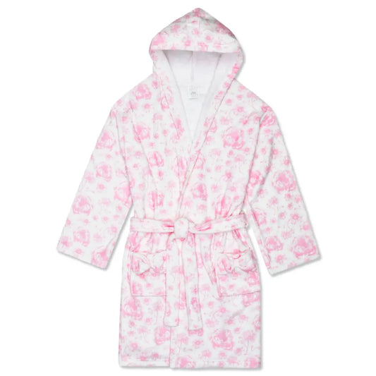 Pretty Pink Toile Hooded Robe