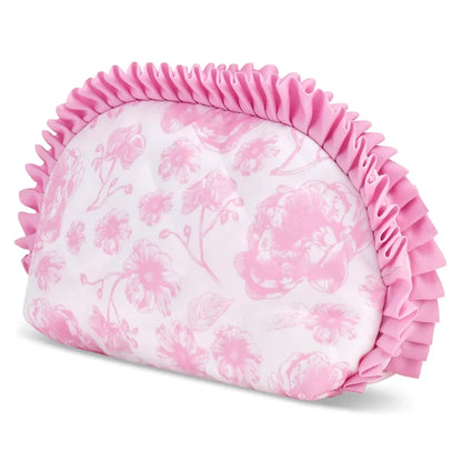Pretty Pink Toile Oval Cosmetic Bag