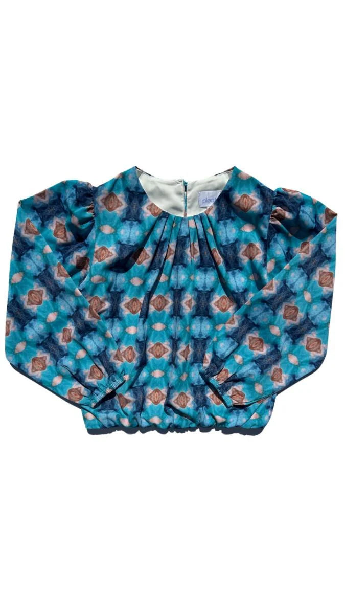 Wren Top, Blue/Brown