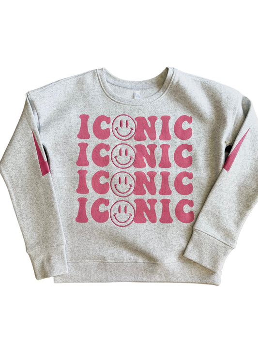 Iconic Happy Face Embroidered Sweatshirt