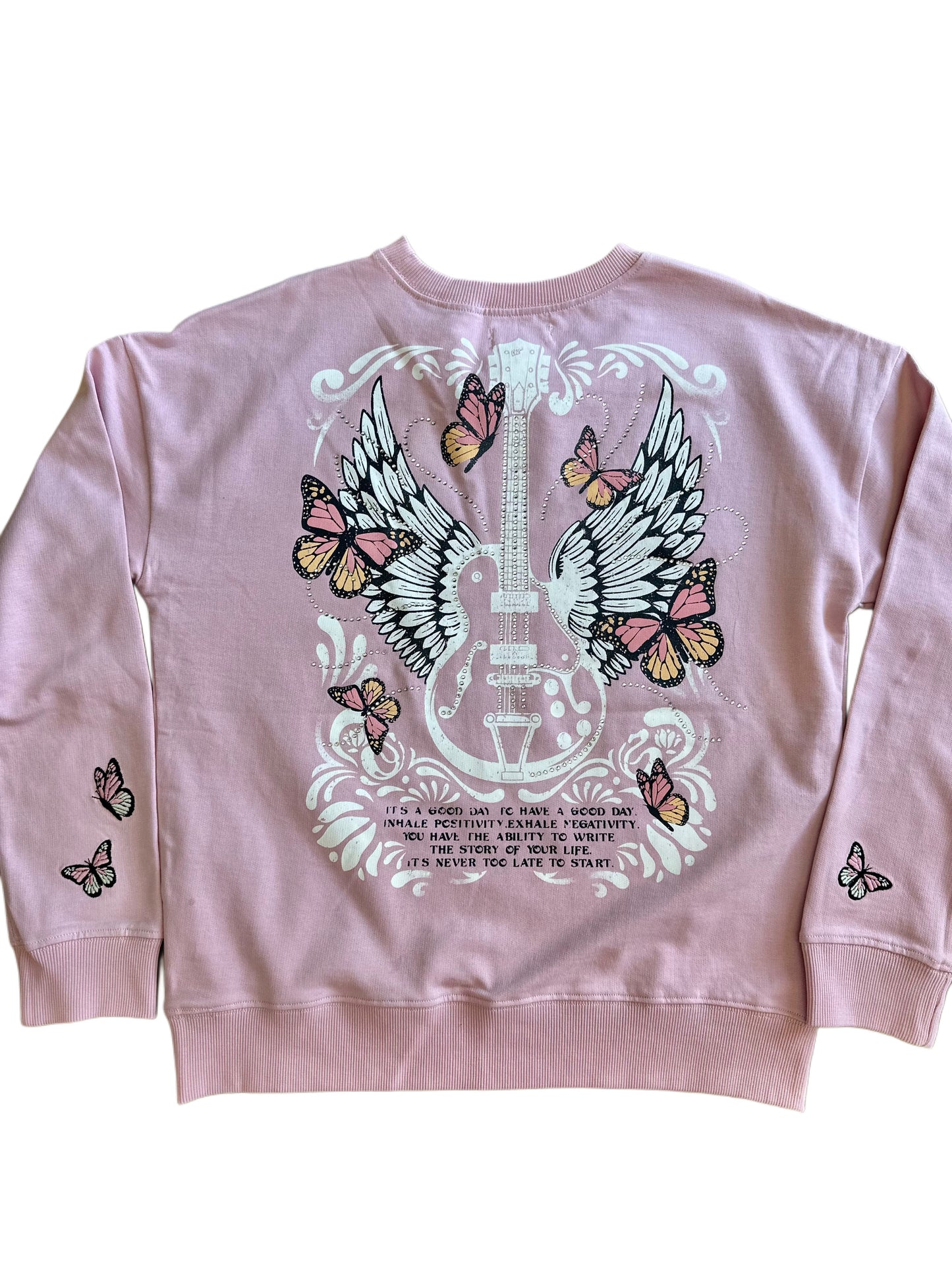 Western Guitar Butterfly Graphic Sweatshirt