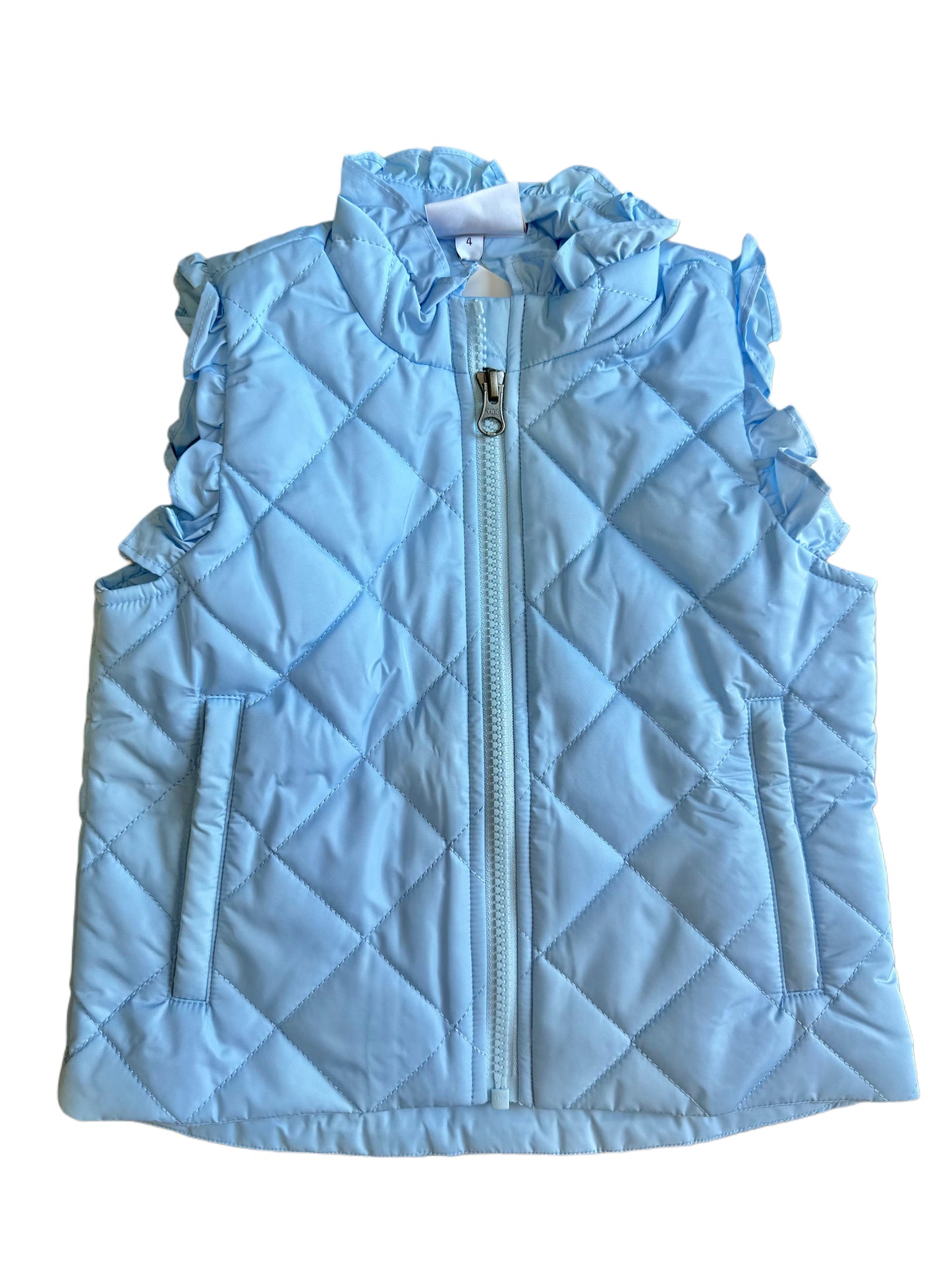 Vera Vest w/Ruffles, Powder Blue