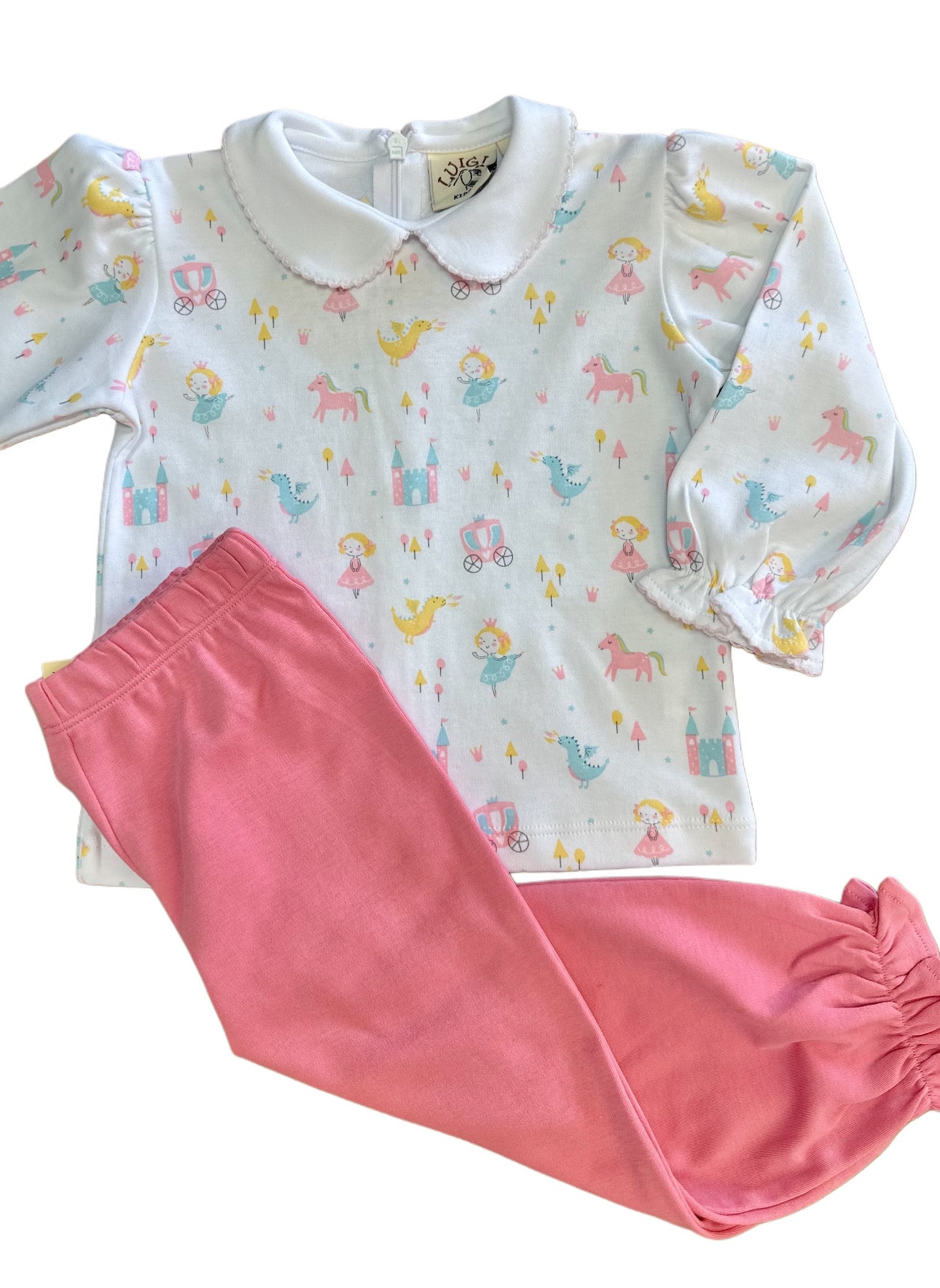 Princess Print Ruffle Cuff Blouse w/Pink Bloomer Pants