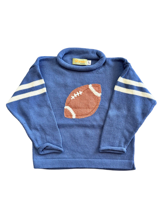 Boys Football Sweater, Slate Blue