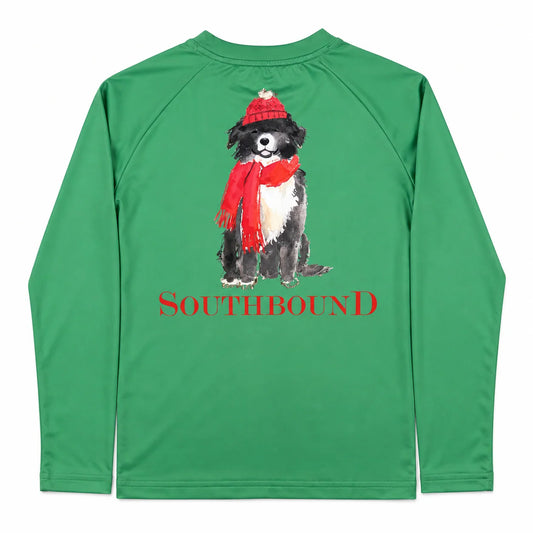 Christmas Dog Long Sleeve Performance Tshirt