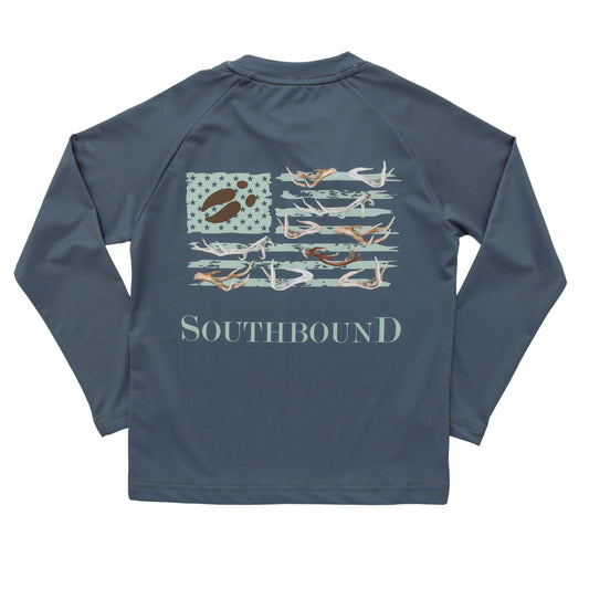 Antlers Flag Long Sleeve Performance Tshirt