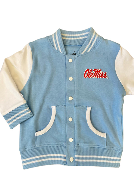 Ole Miss Varsity Jacket, Powder Blue