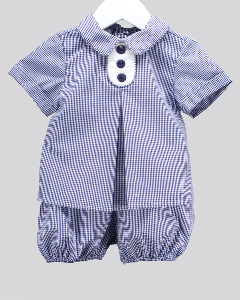 Navy Gingham Julian Set