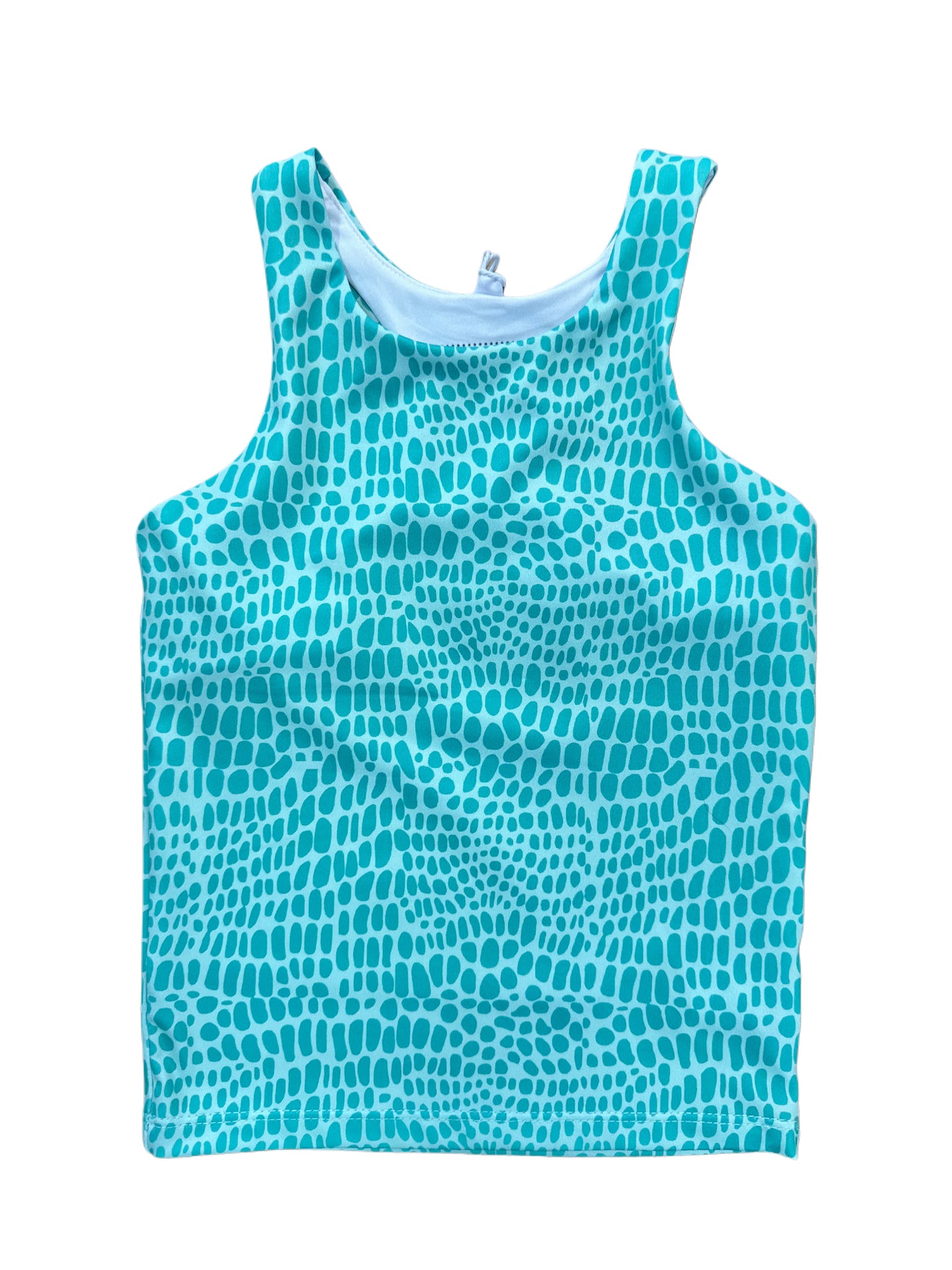 Athleisure Lib Tank, Aqua Ovals