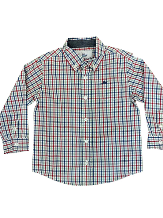 Cannon Dress Shirt, Blue/Red/Green