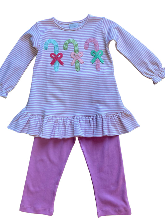 Pastel Candy Canes Tunic/Legging Set