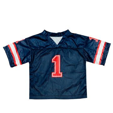 Gameday Sequin Football Jersey, Navy/Red