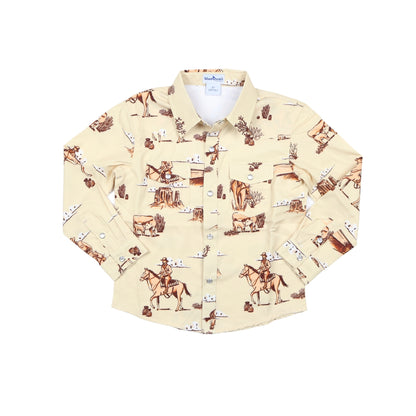 Cattle Drive Pearl Snap Button Down Shirt