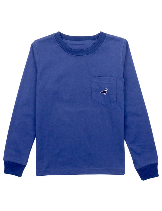 Boys Parker Pocket Tee LS, River Blue