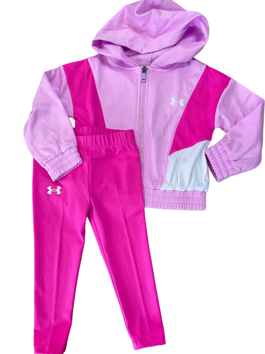 UA Girls FullZip Hoodie Set, Stella Pink