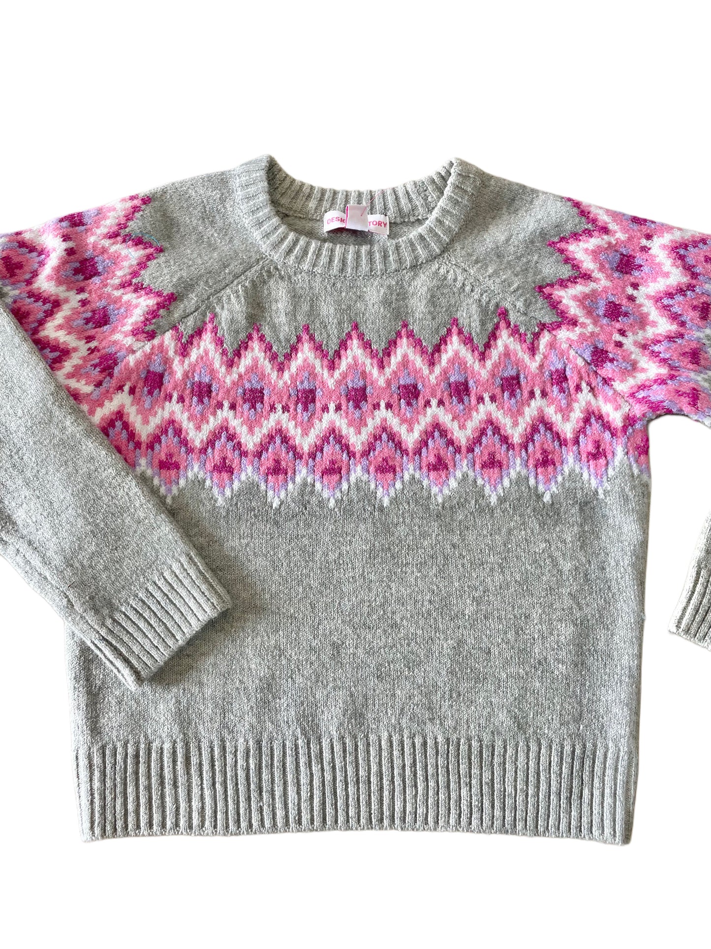 Heather Sweater, Grey/Pink