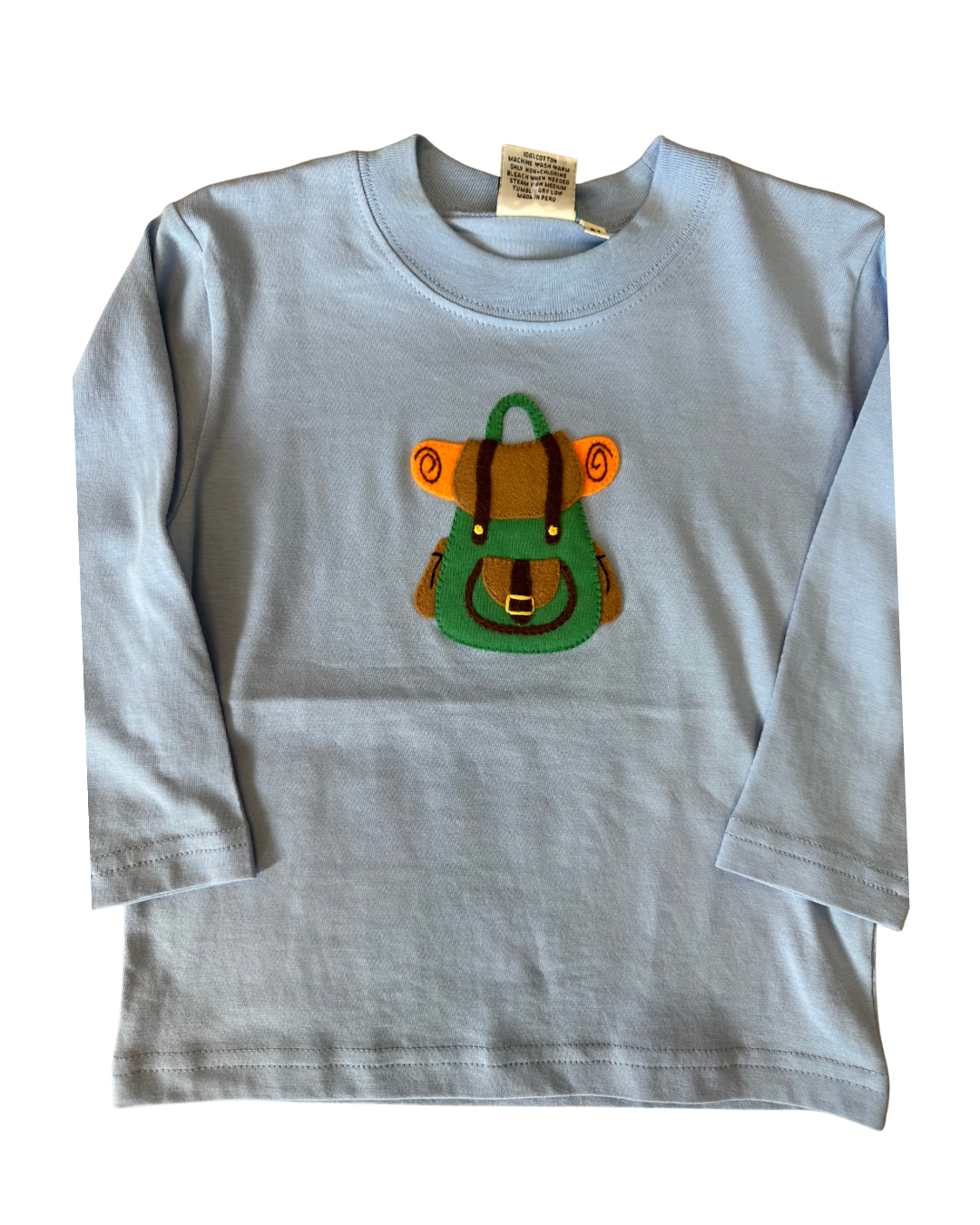 Camping Backpack LS Tshirt, Sky Blue