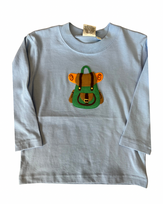 Camping Backpack LS Tshirt, Sky Blue