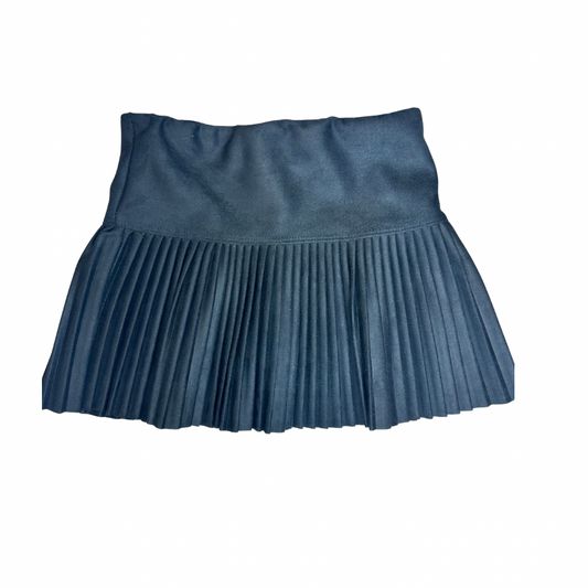 Suede Pleated Skort, Black