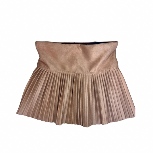Suede Pleated Skort, Camel