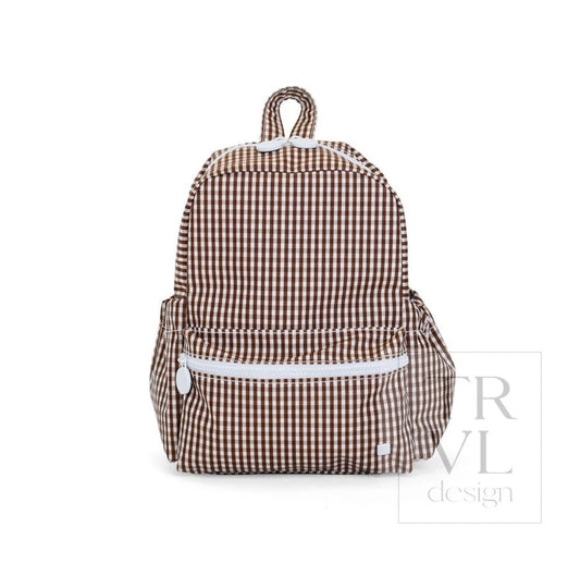 Gingham Mini Backer, Cocoa