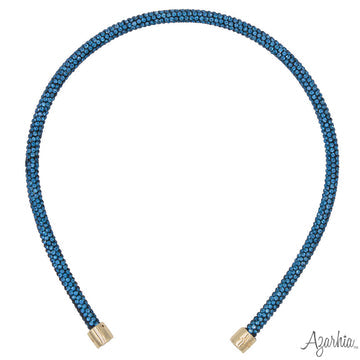 Thin Rhinestone Headband, Indigo