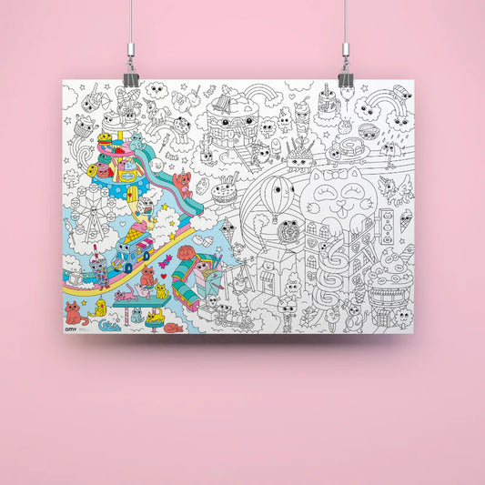 Kawaii Giant Coloring Poster