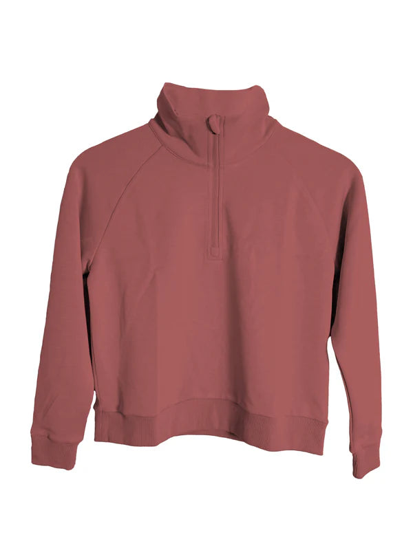 Girls Scuba 1/4 Zip, Rose