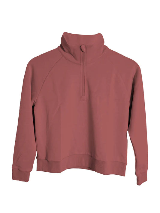Girls Scuba 1/4 Zip, Rose