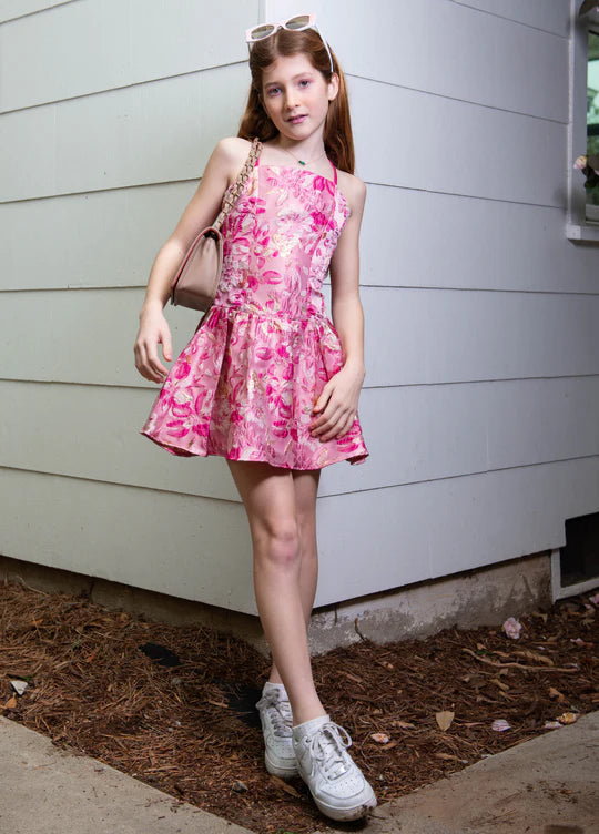 Lexi Jacquart Dress, Pink