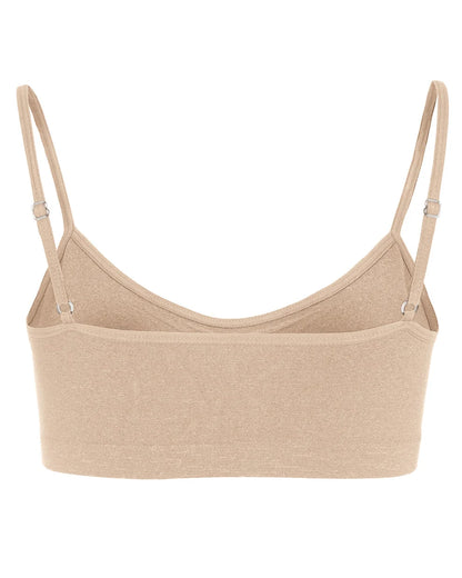 Girls 2pk Gathered Front Cup Bra, Beige