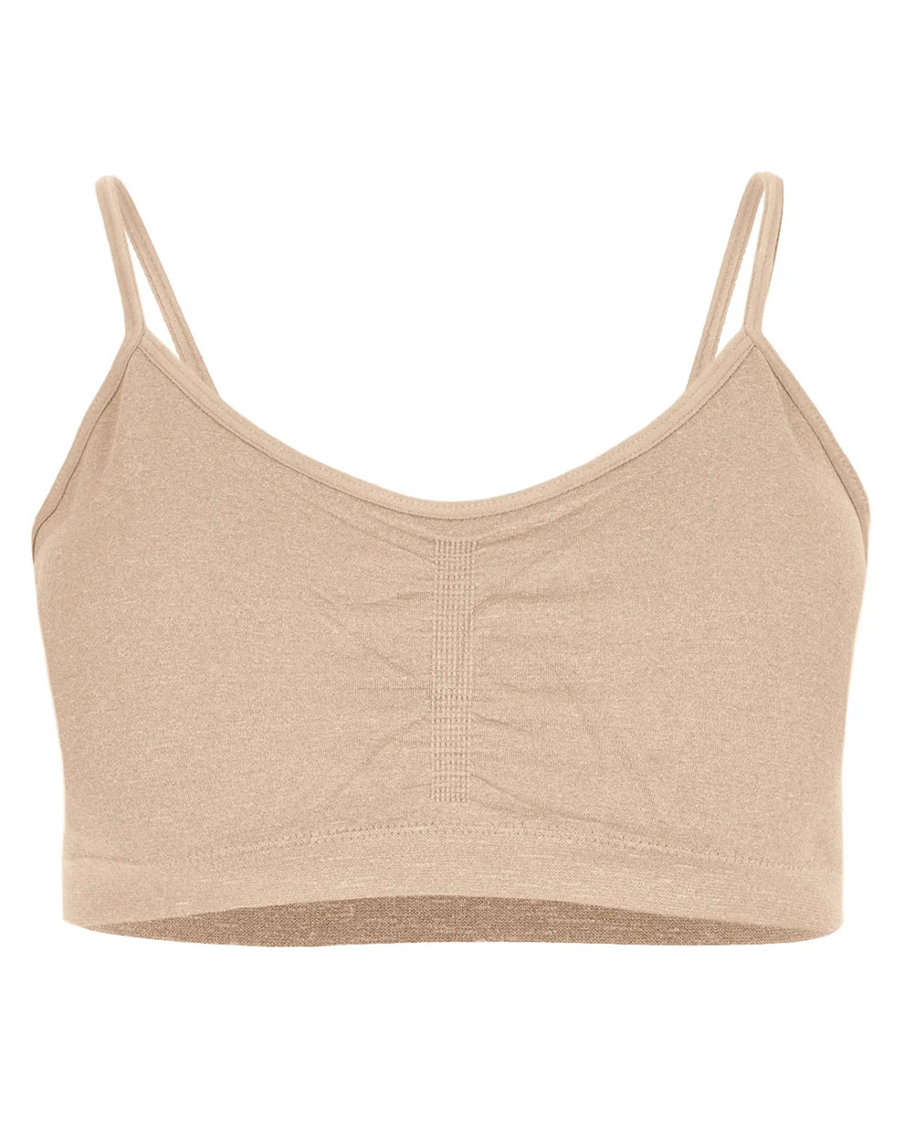Girls 2pk Gathered Front Cup Bra, Beige