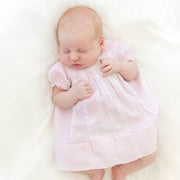 Lace Inlay Pleated Dress, Pink