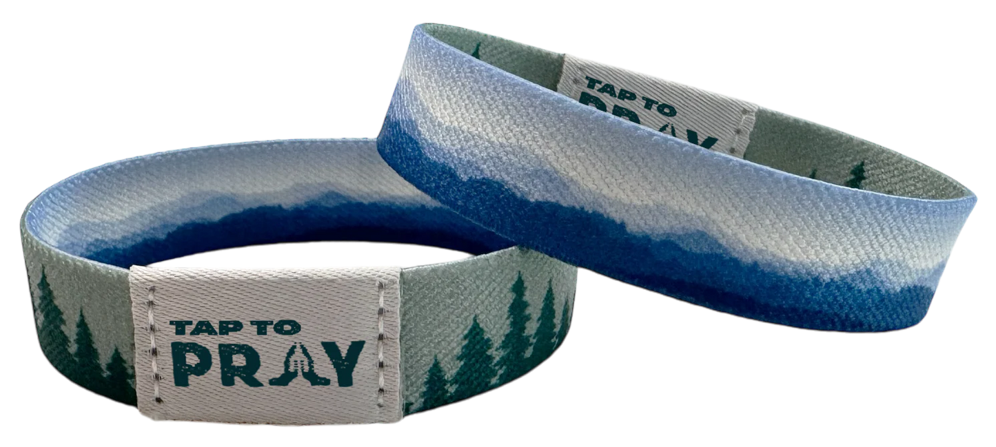 Tap to Pray Christian Wristband, Mountains