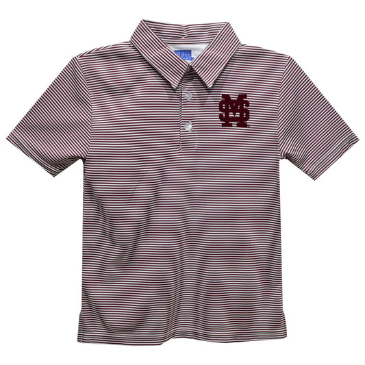 Mississippi State Stripe Performance Polo, Maroon