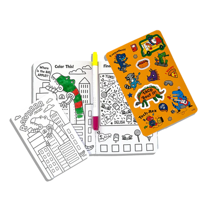 Let's Go! Activity & Coloring Kit, Robo Dinos