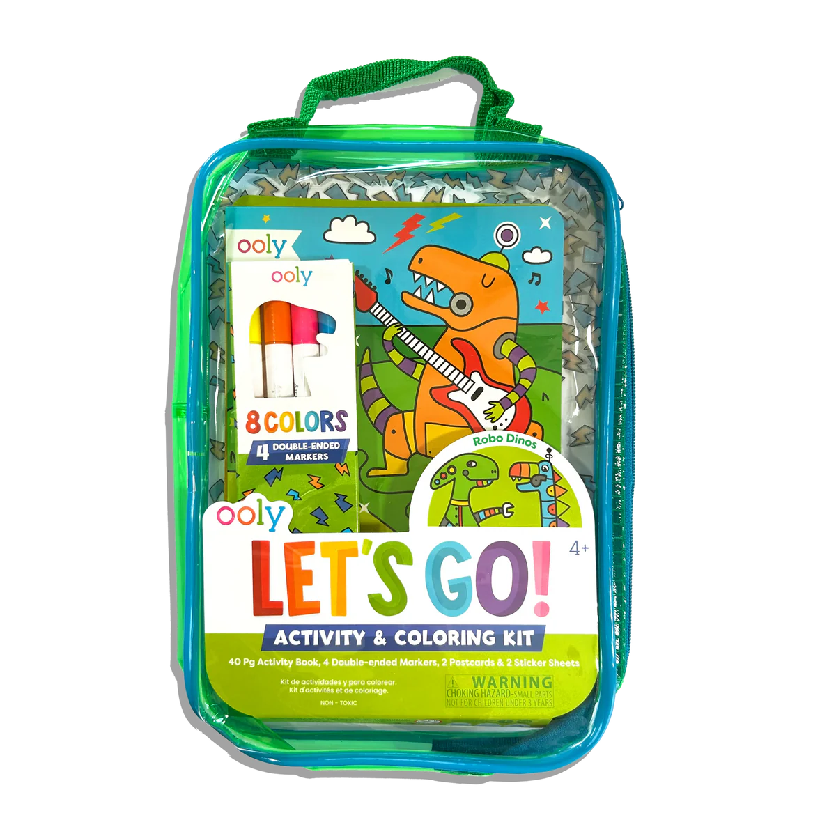 Let's Go! Activity & Coloring Kit, Robo Dinos