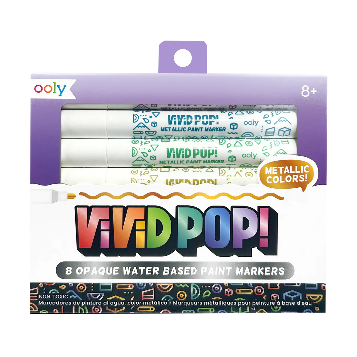 Vivid Pop! Opaque Water Based Paint Markers, Metallic