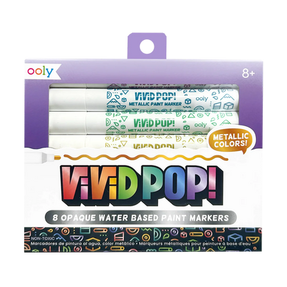 Vivid Pop! Opaque Water Based Paint Markers, Metallic