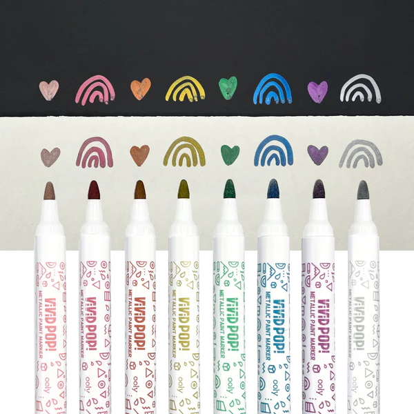 Vivid Pop! Opaque Water Based Paint Markers, Metallic